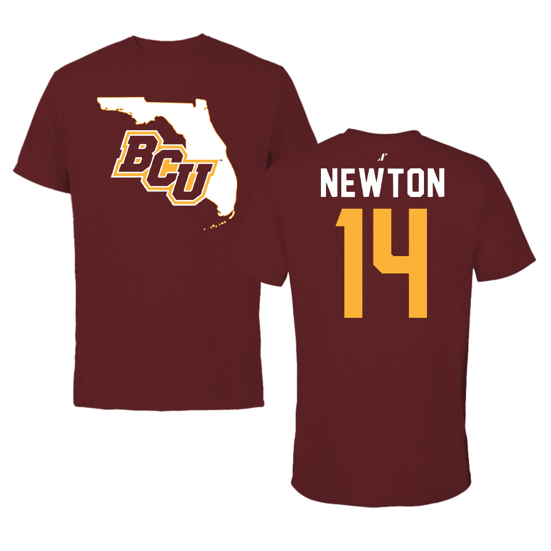 Bethune-Cookman University Baseball Maroon State Tee - #14 Armani Newton