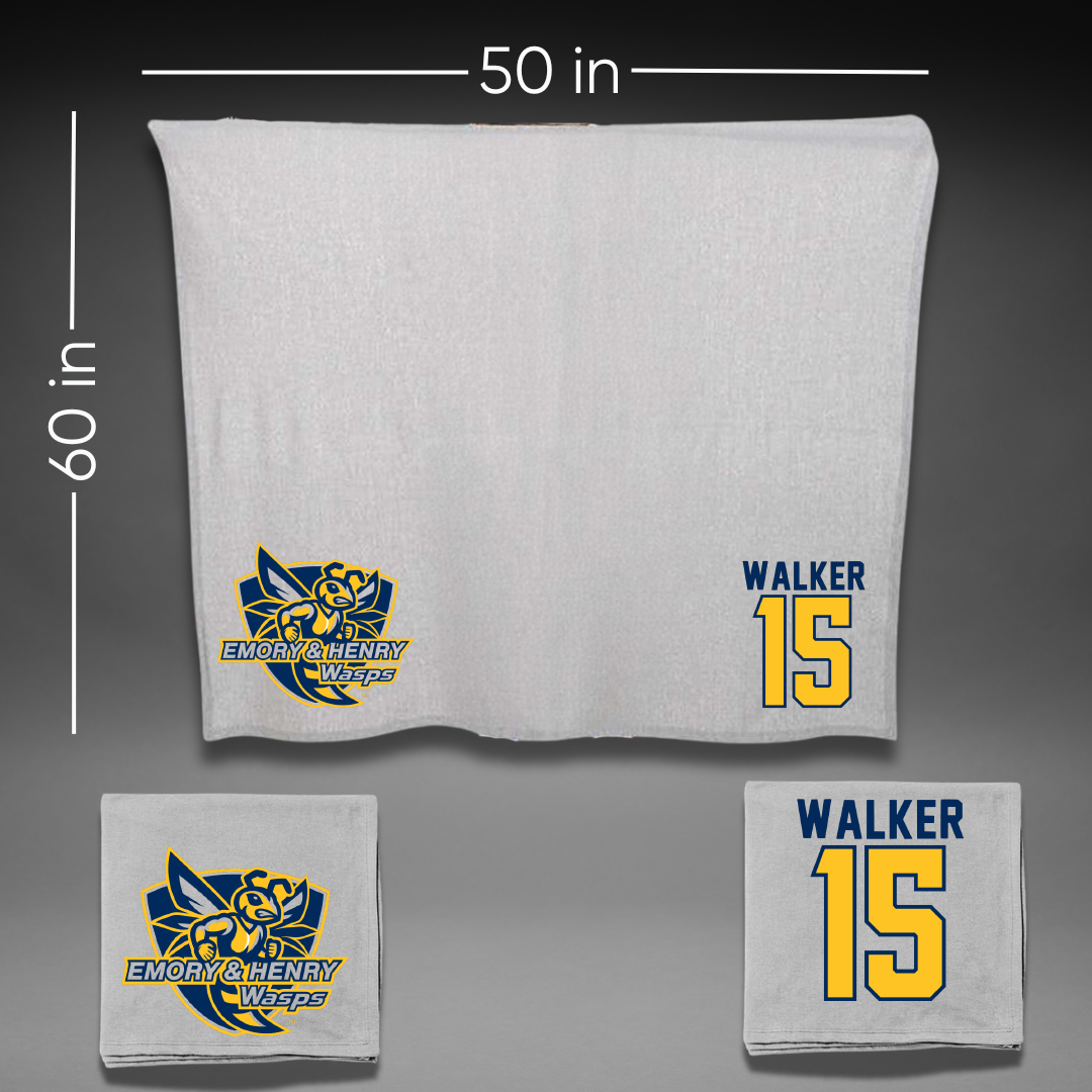 Emory & Henry College Rugby Gray Blanket - #15 Alana Walker