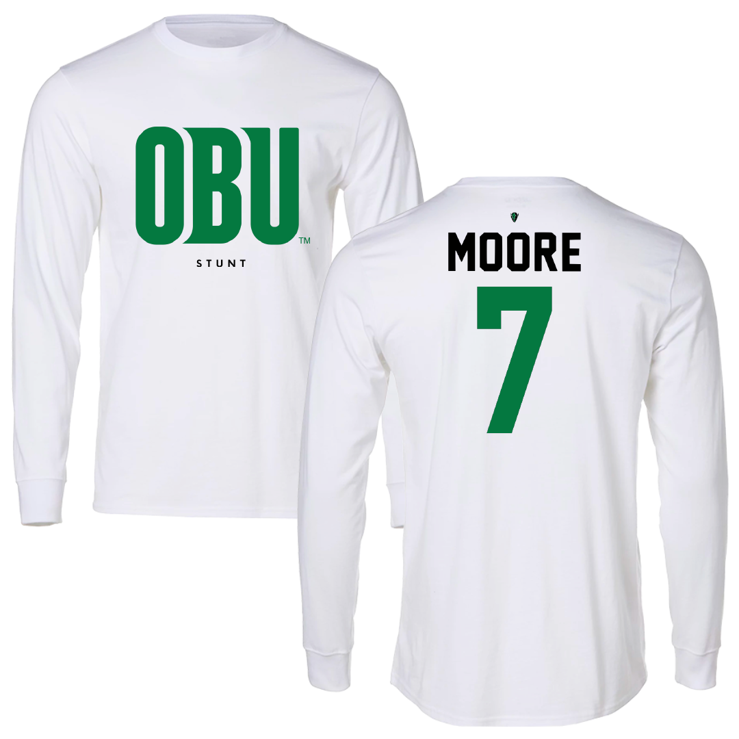 Oklahoma Baptist University STUNT White Performance Long Sleeve - #7 Bailey Moore