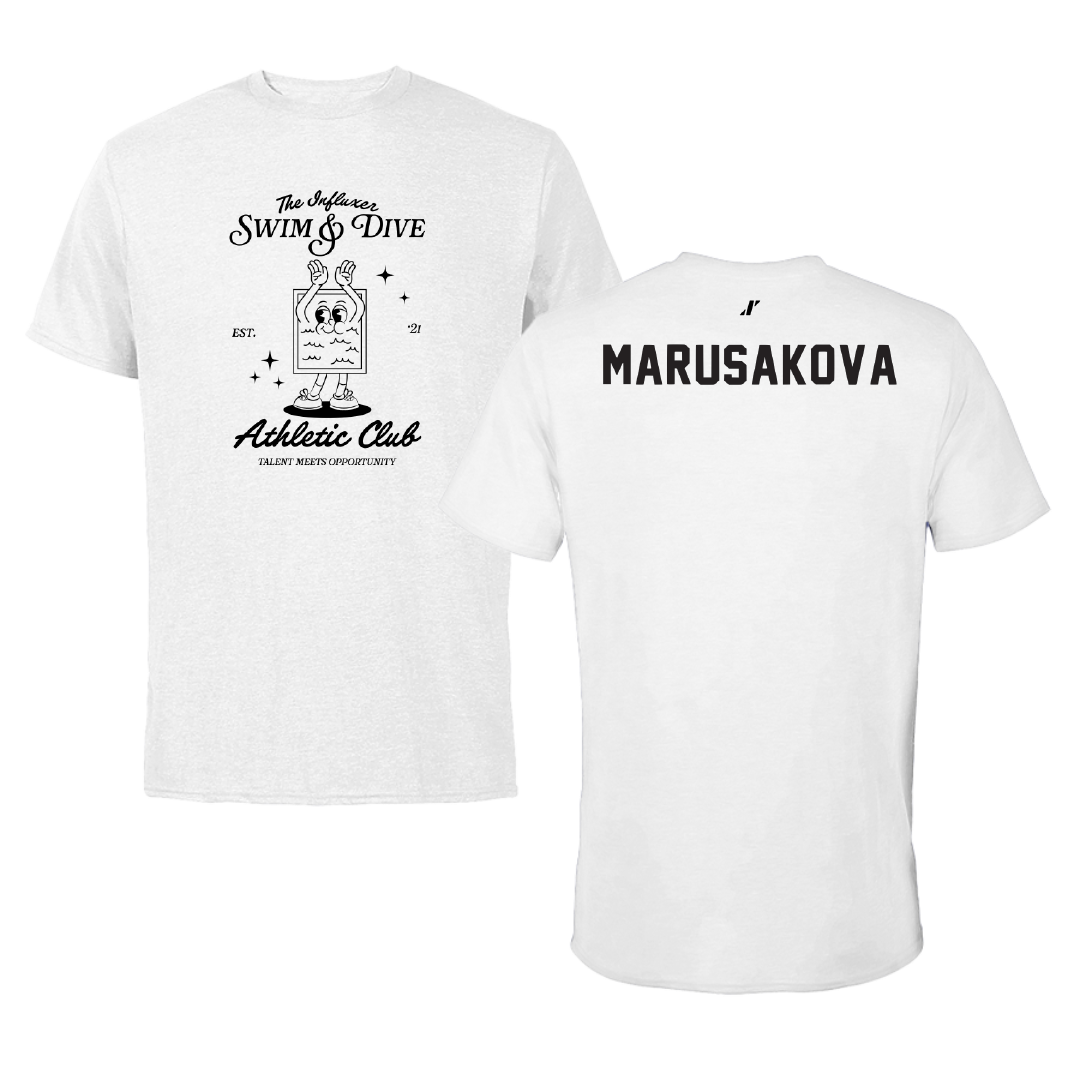 Swimming & Diving White Influxer Athletic Club Tee - Emma Marusakova