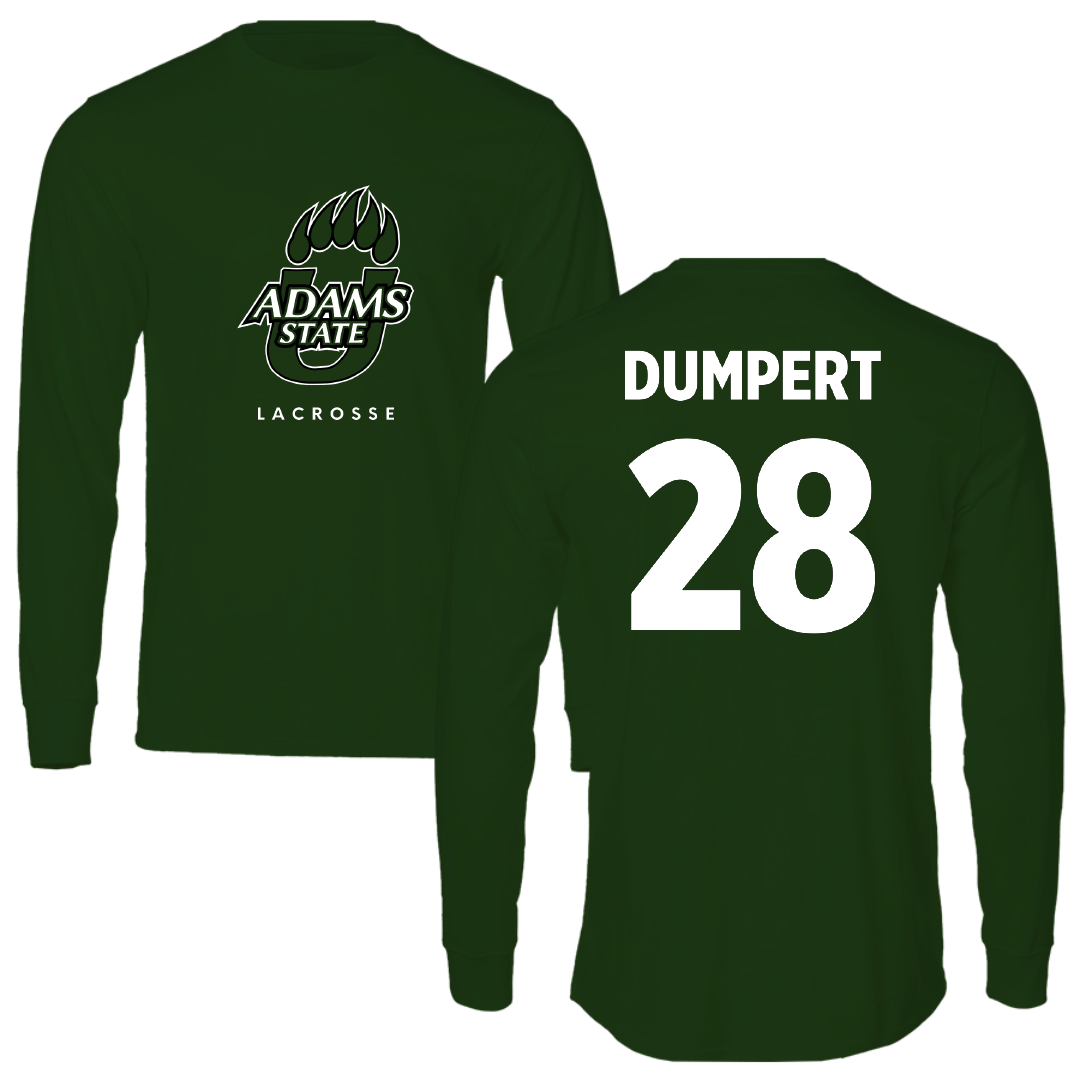 Adams State University Lacrosse Forest Green Long Sleeve - #28 Devon Dumpert