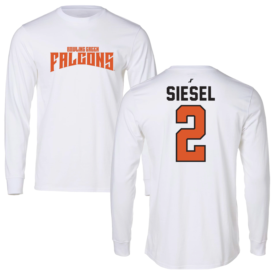 Bowling Green State University Basketball White Classic Performance Long Sleeve - #2 Emily Siesel