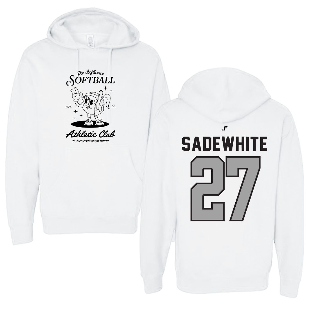 Softball White Influxer Athletic Club Hoodie - #27 Lucy Sadewhite