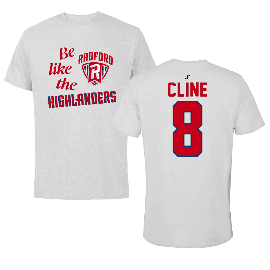 Radford University Volleyball Light Gray Be Like Us Performance Tee - #8 Hollybrook Cline