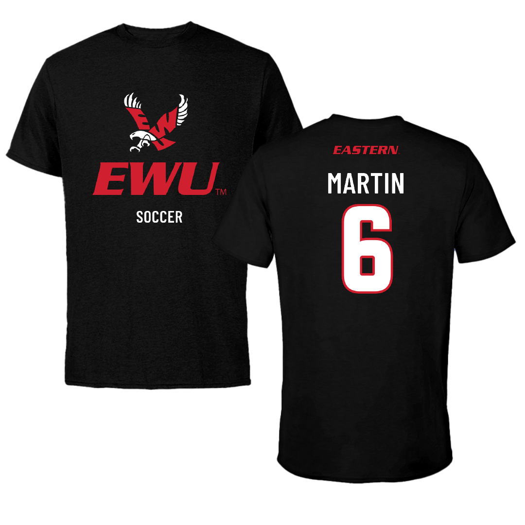 Eastern Washington University Soccer Black EWU Performance Tee - #6 Gillian Martin