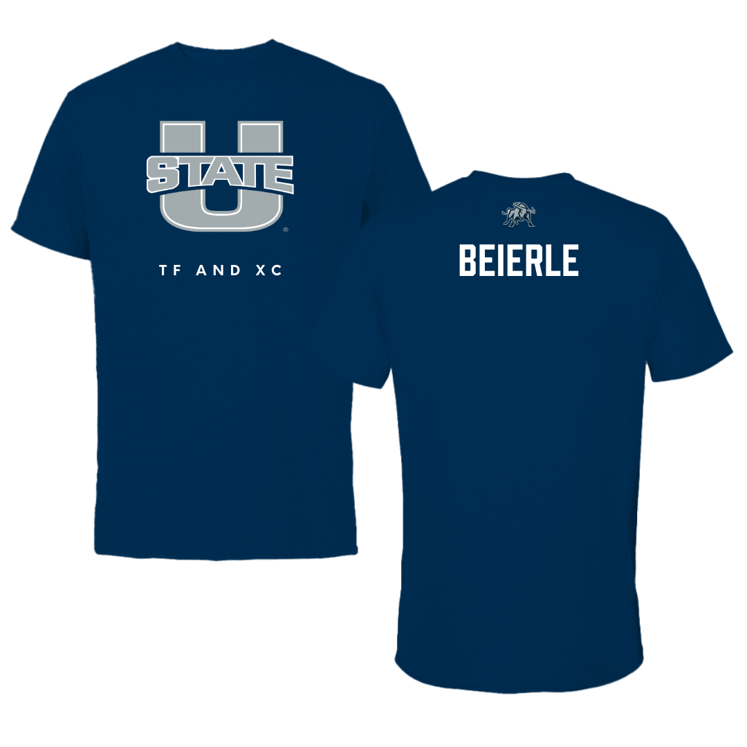 Utah State University TF and XC Navy Performance Tee - Gavin Beierle