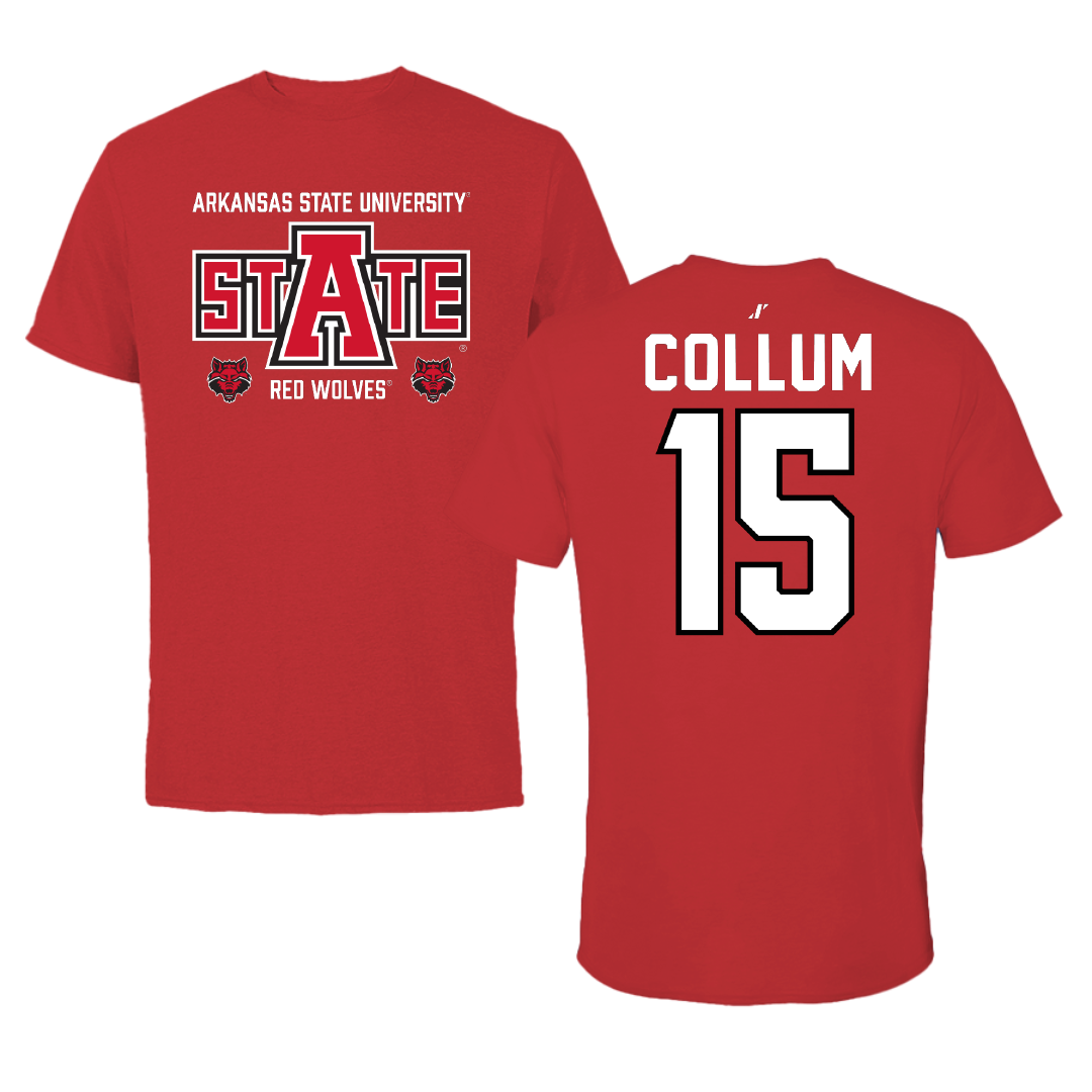 Arkansas State University Volleyball Red General Performance Tee - #15 Addison Collum