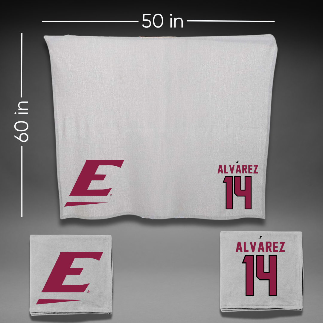 Eastern Kentucky University Baseball Gray Blanket - #14 Luis Alvarez