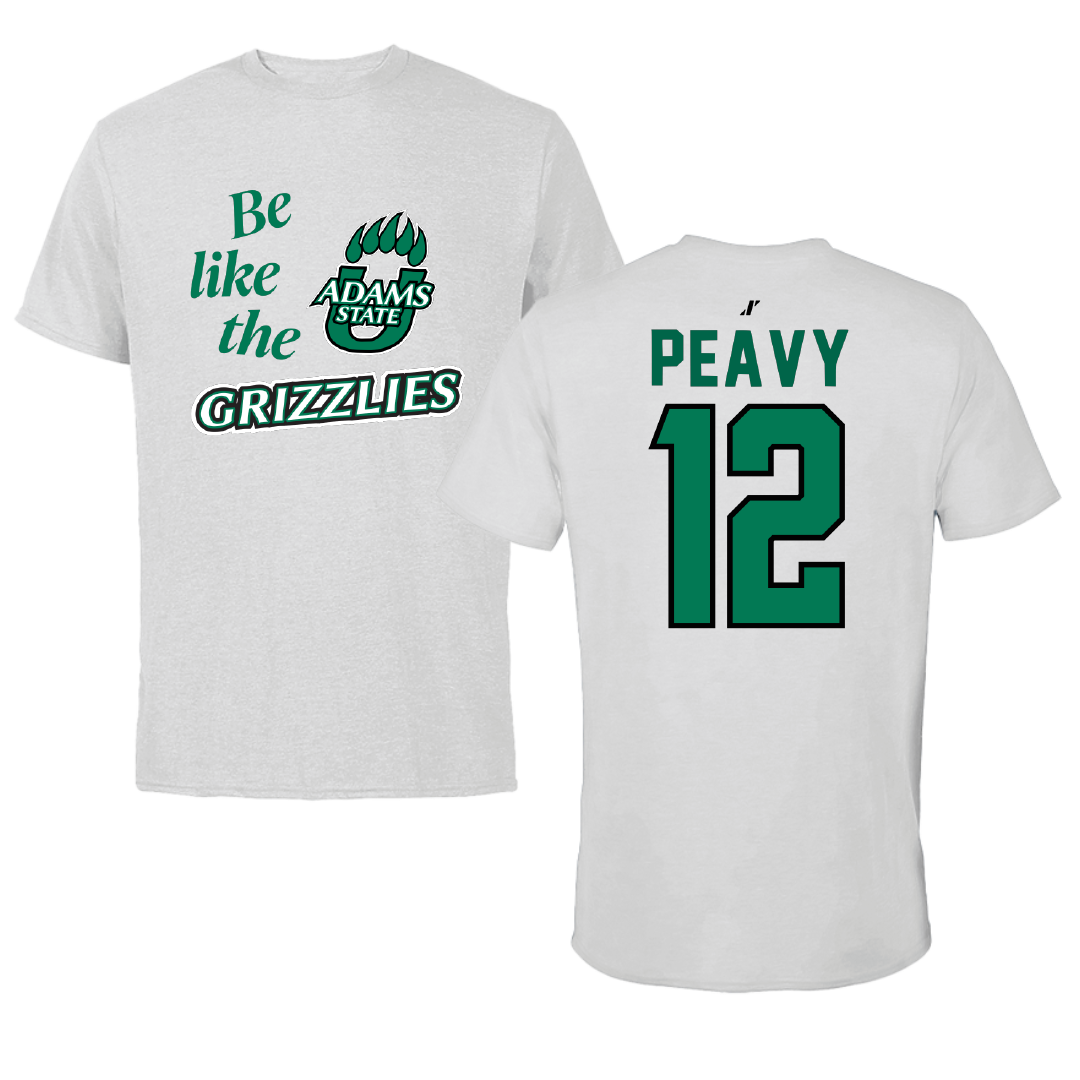 Adams State University Basketball Light Gray Be Like Us Tee - #12 Daisha Peavy