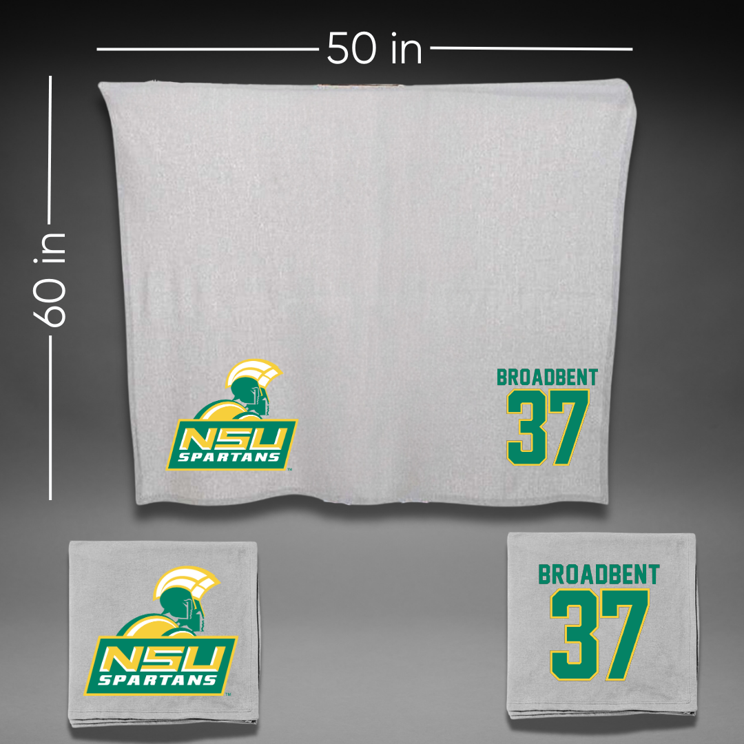 Norfolk State University Football Gray Blanket - #37 Kaleb Broadbent