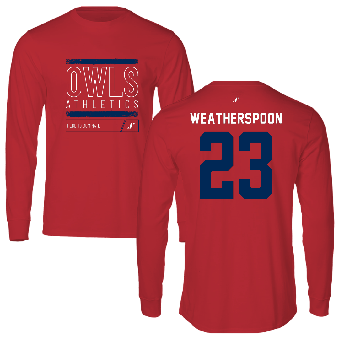 Florida Atlantic University Basketball Red Dominate Long Sleeve - #23 Brandon Weatherspoon