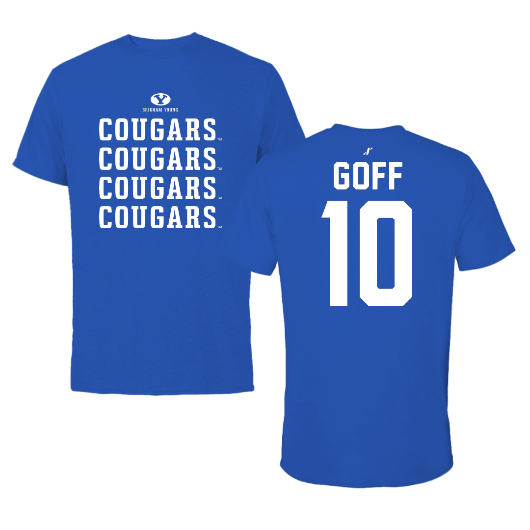 Brigham Young University Baseball Blue General Performance Tee - #10 Parker Goff