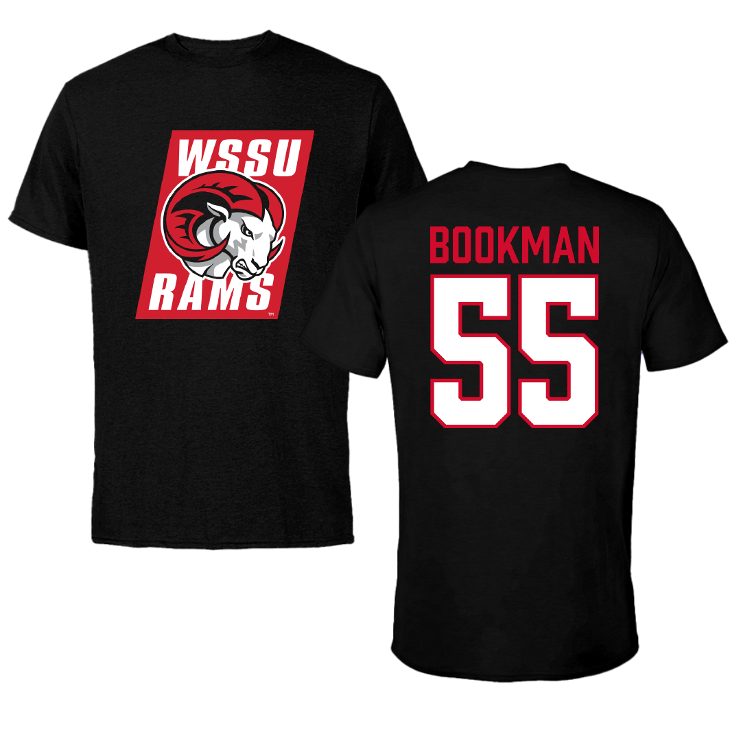 Winston-Salem State University Football Black Tee - #55 Andrew Bookman