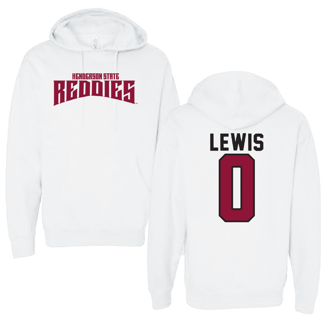 Henderson State University Football White Classic Hoodie - #0 Gary Lewis