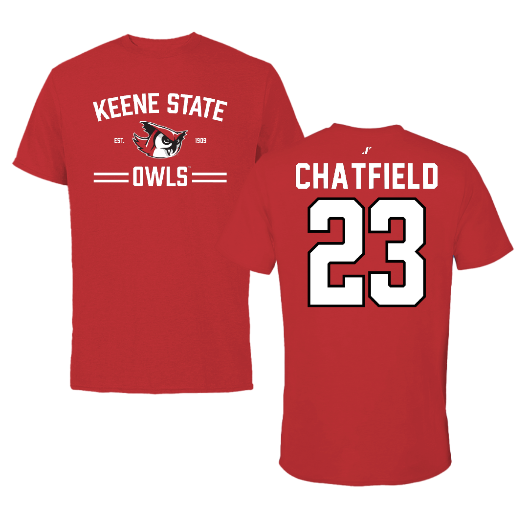 Keene State College Baseball Red General Tee - #23 Jonathan Chatfield