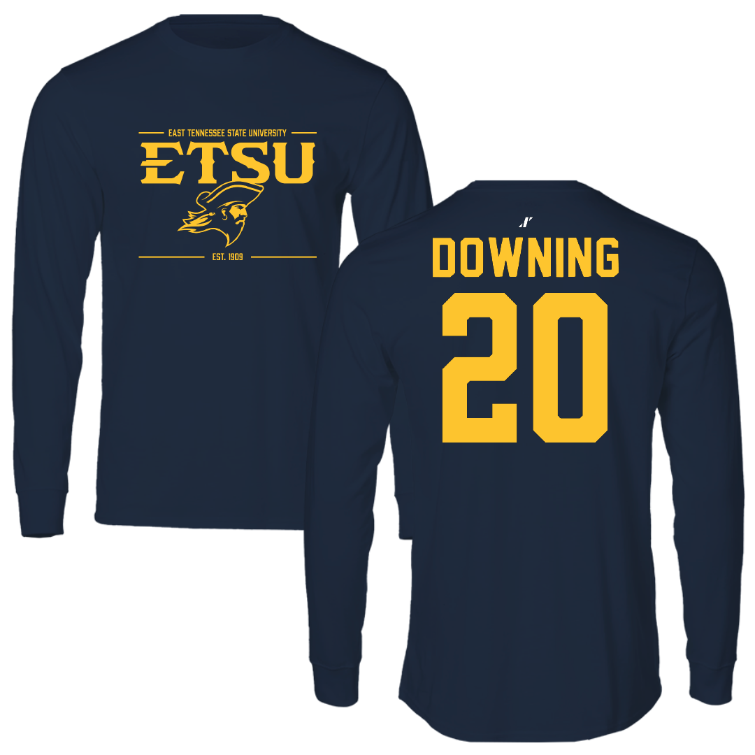 East Tennessee State University Basketball Navy General Performance Long Sleeve - #20 Meghan Downing