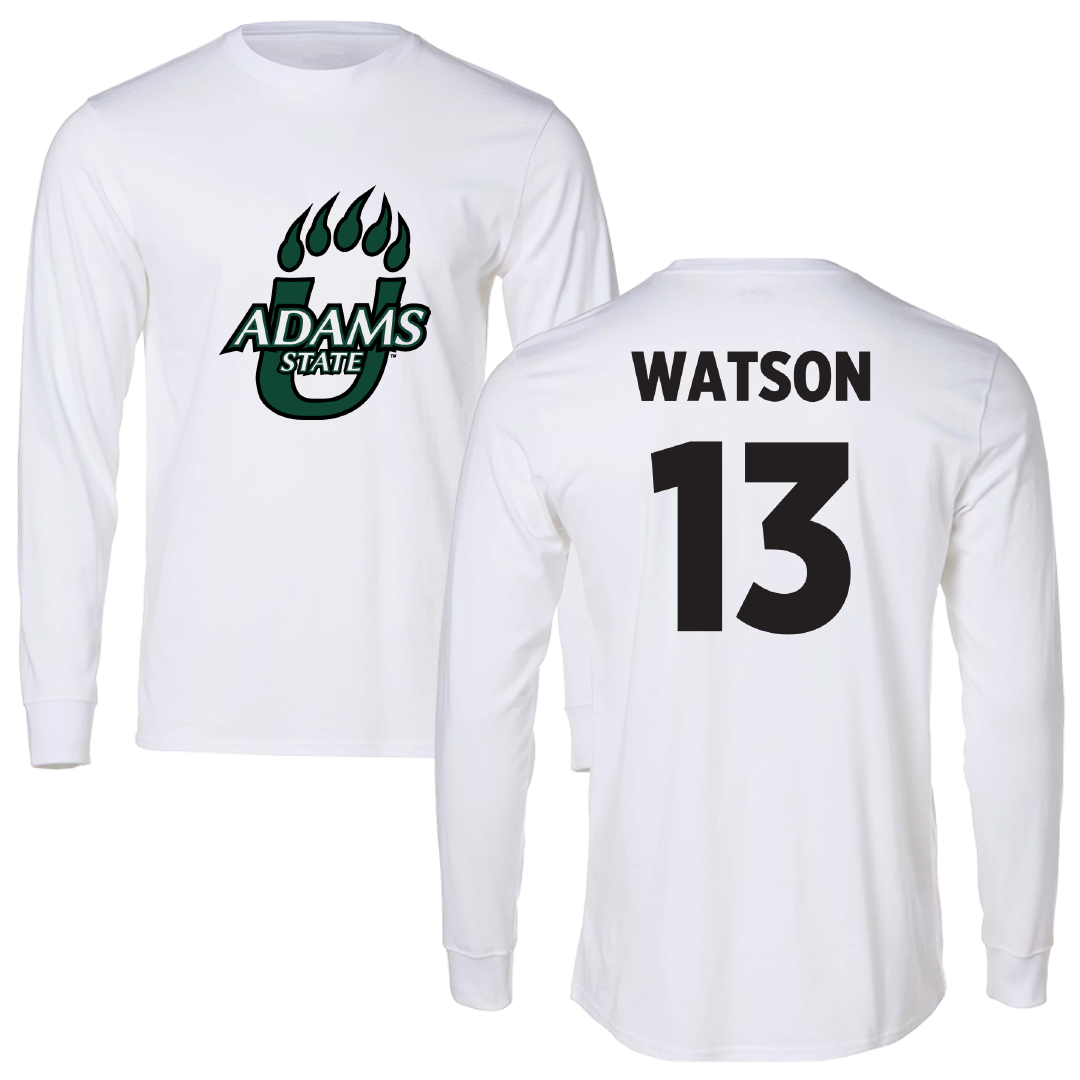 Adams State University Basketball White Performance Long Sleeve - #13 Celina Watson