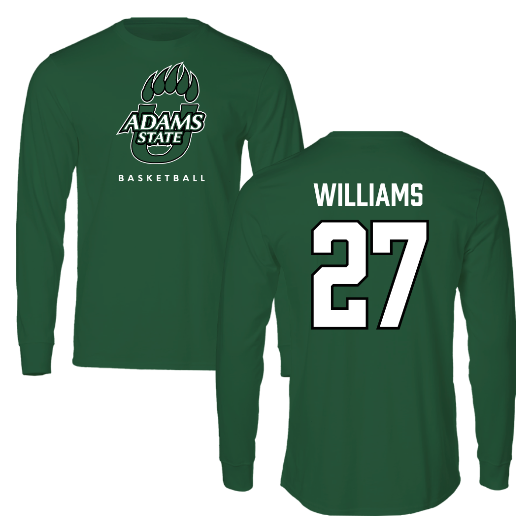 Adams State University Basketball Forest Green Long Sleeve - #27 Destan Williams