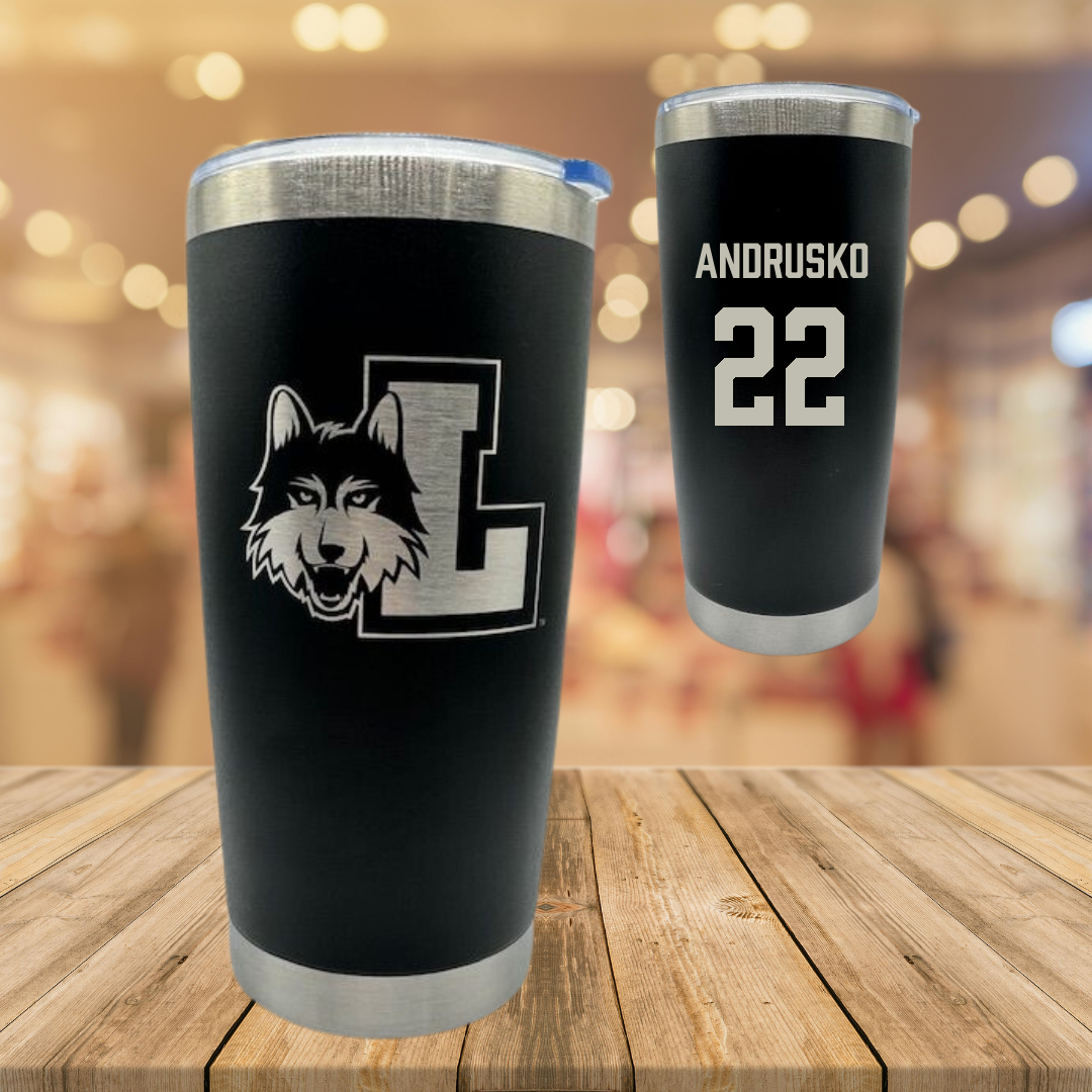 Loyola University-Chicago Soccer Black Stainless Steel Tumbler - #22 Matthew Andrusko
