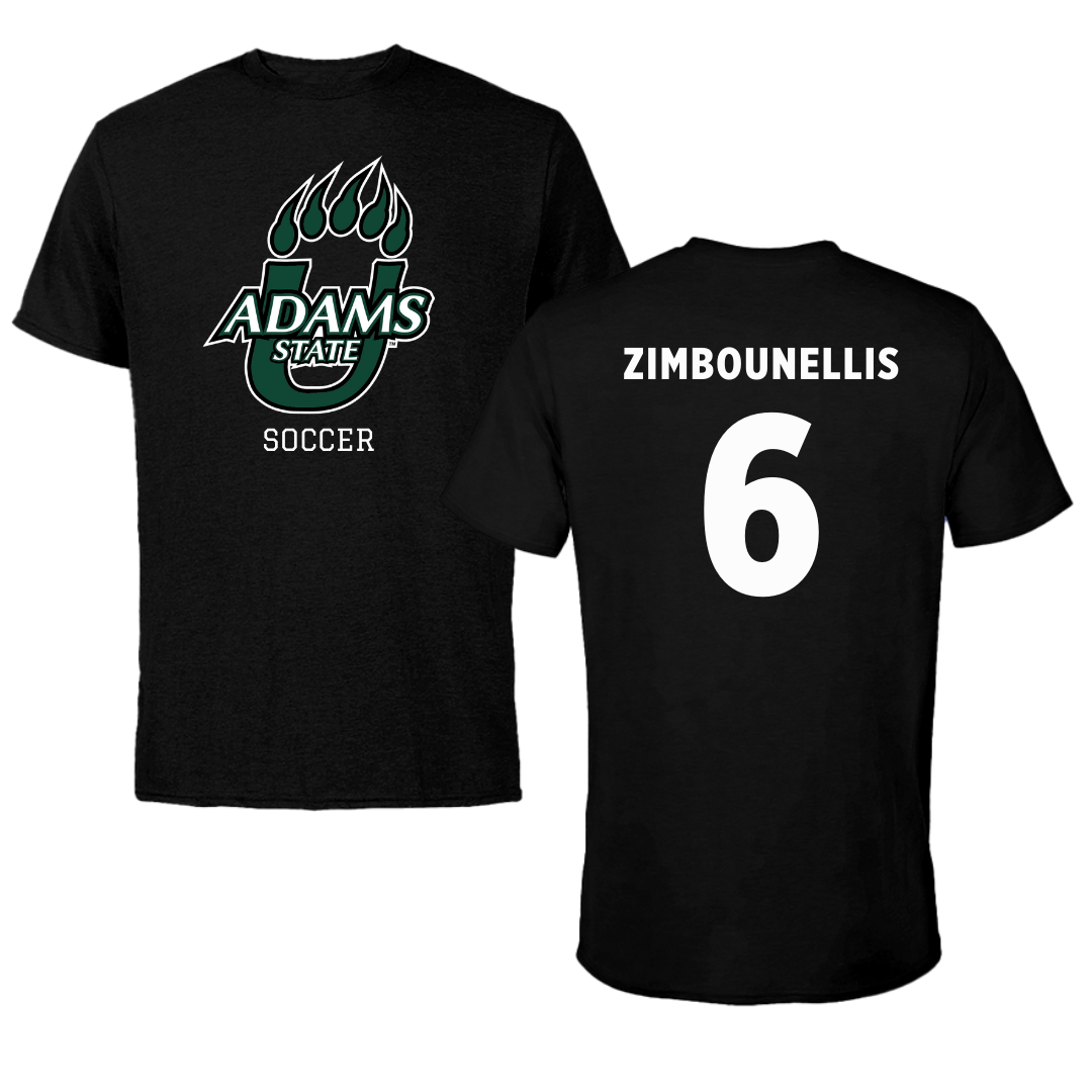 Adams State University Soccer Black State Tee - #6 Tyler Zimbounellis