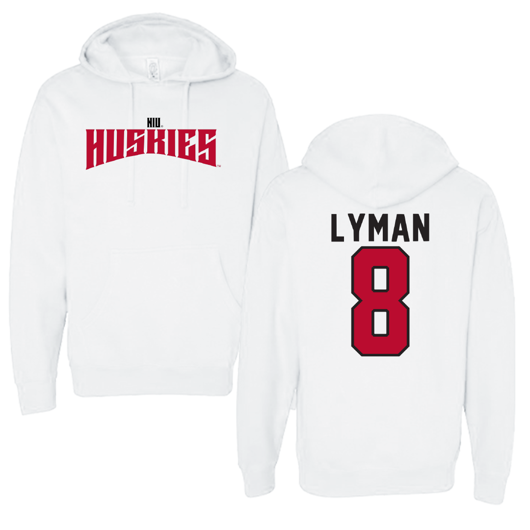 Northern Illinois University Baseball White Classic Hoodie - #8 John Lyman