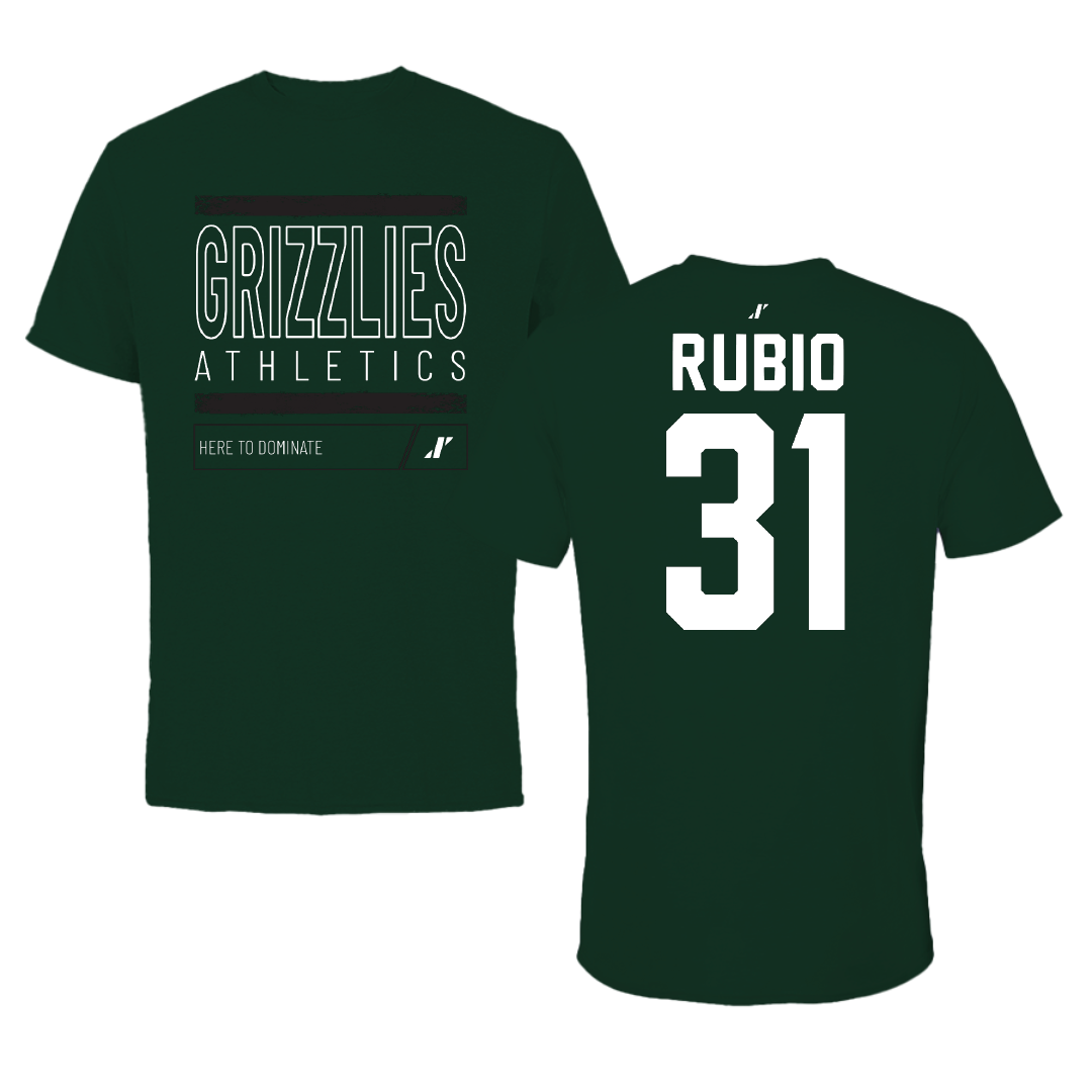 Adams State University Football Forest Green Dominate Performance Tee - #31 Miguel Rubio
