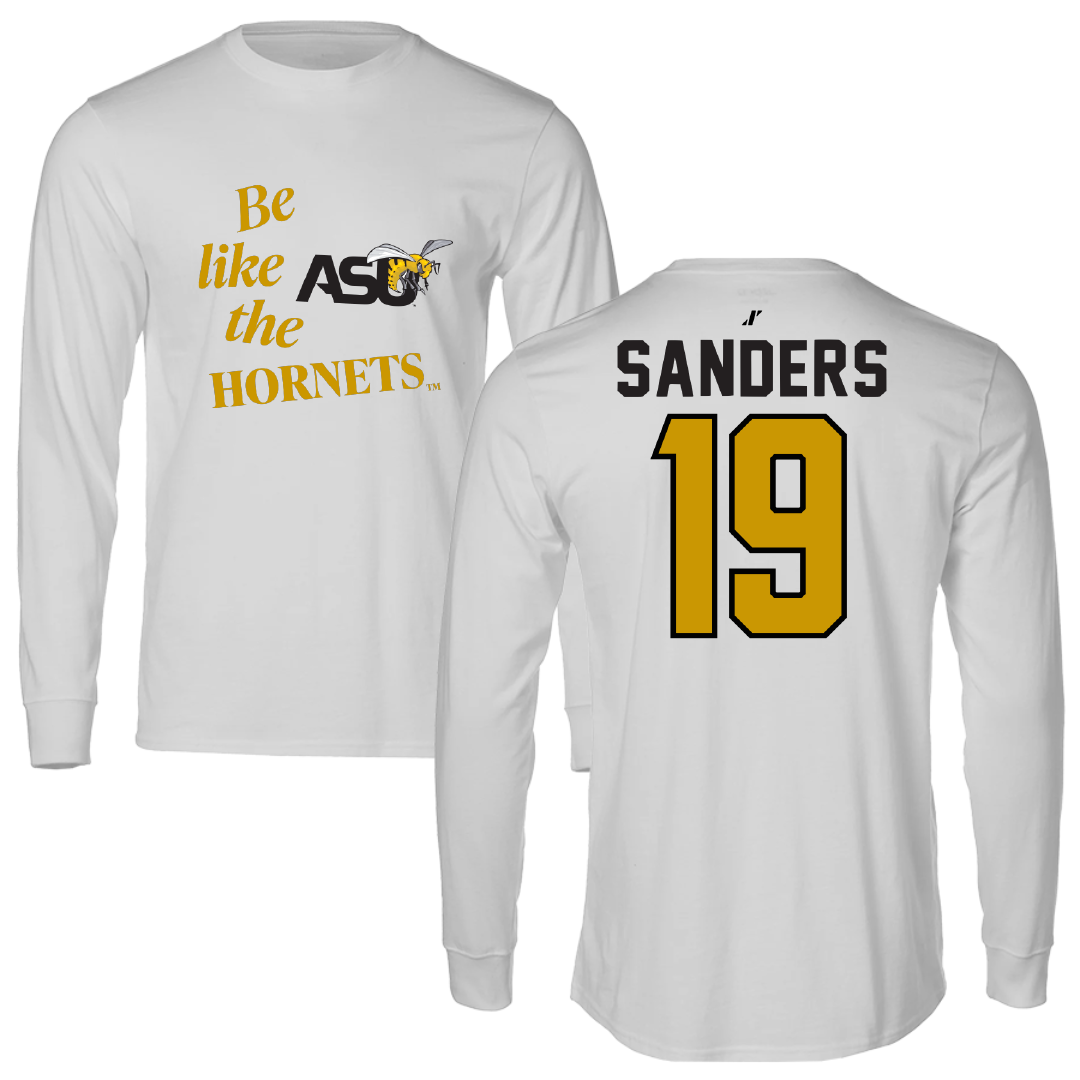 Alabama State University Baseball Light Gray Be Like Us Performance Long Sleeve - #19 Caleb Sanders