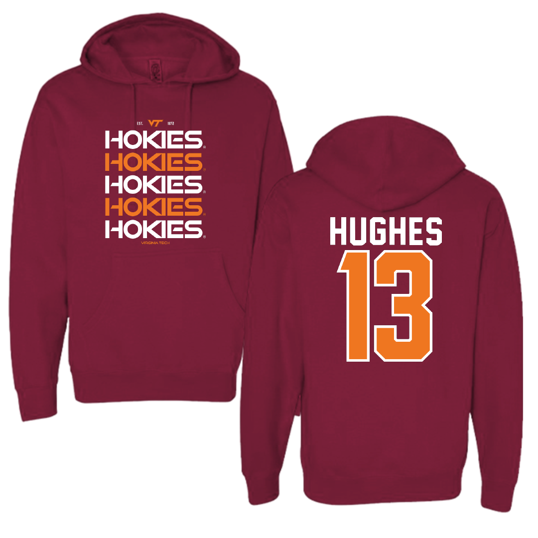 Virginia Tech Baseball Maroon General Hoodie - #13 Treyson Hughes