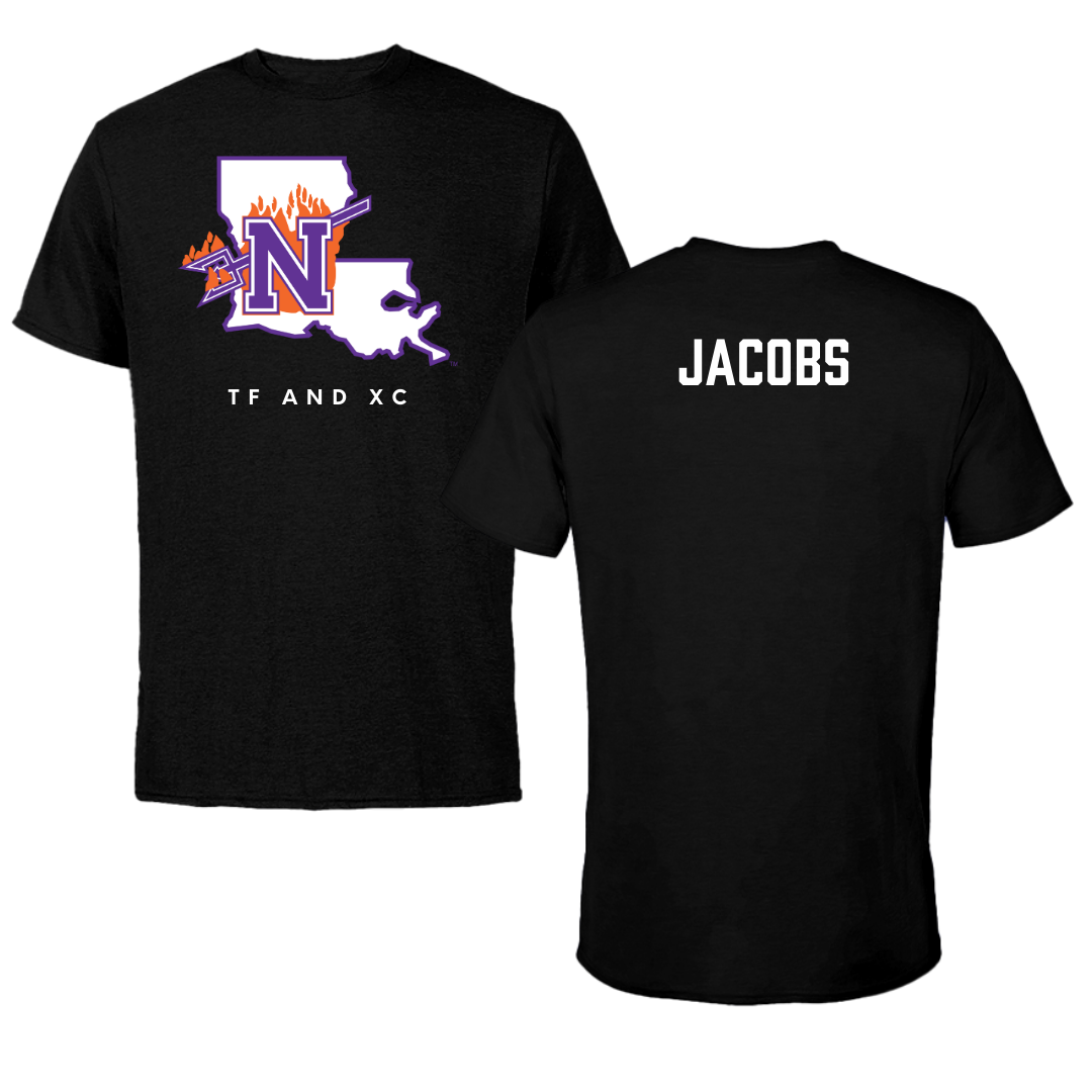 Northwestern State University TF and XC Black Block Performance Tee - Cyrus Jacobs
