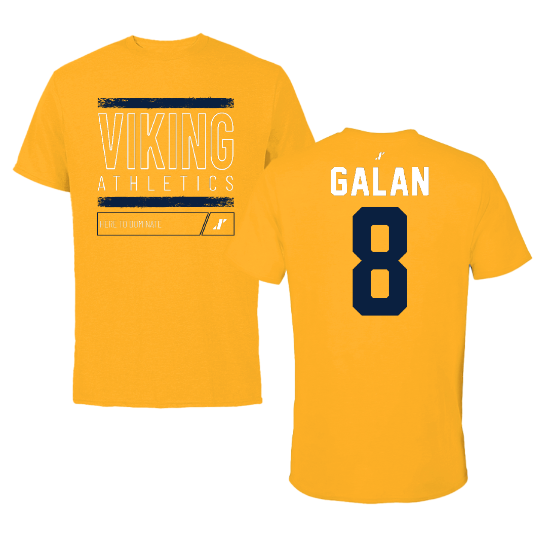 Augustana University (South Dakota) Softball Gold Dominate Performance Tee - #8 Izabella Galan