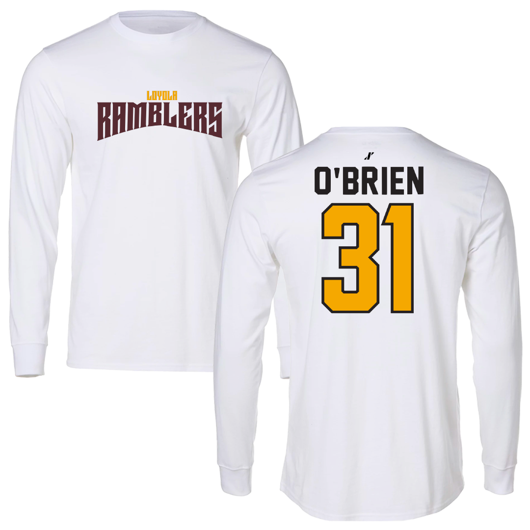 Loyola University-Chicago Volleyball White Classic Performance Long Sleeve - #31 Gavin O’Brien