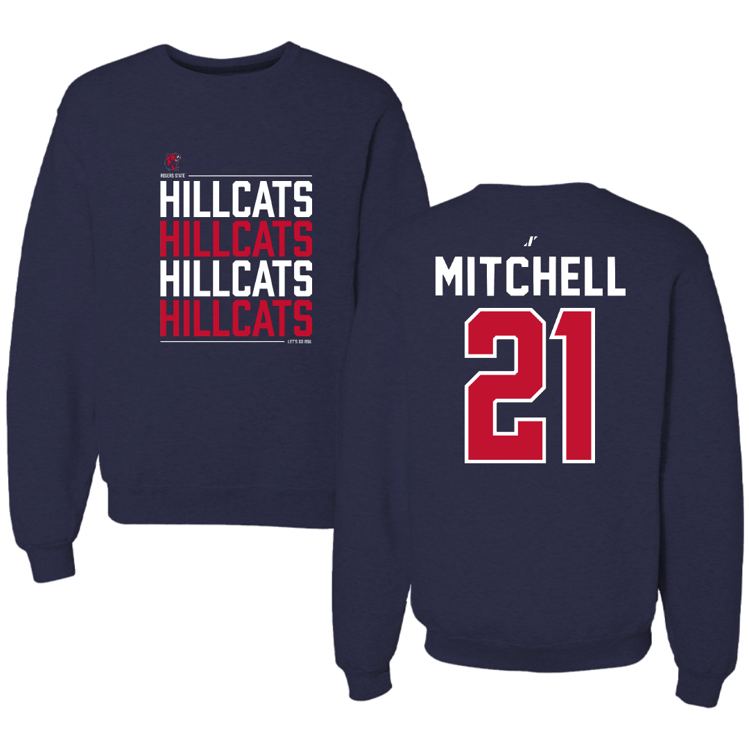 Rogers State University Baseball Navy General Crewneck - #21 Jake Mitchell