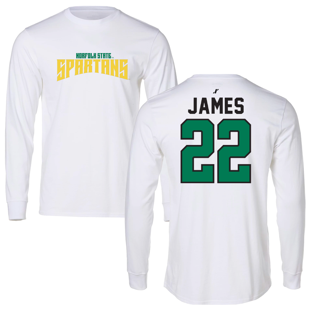 Norfolk State University Football White Classic Long Sleeve - #22 Andrew James