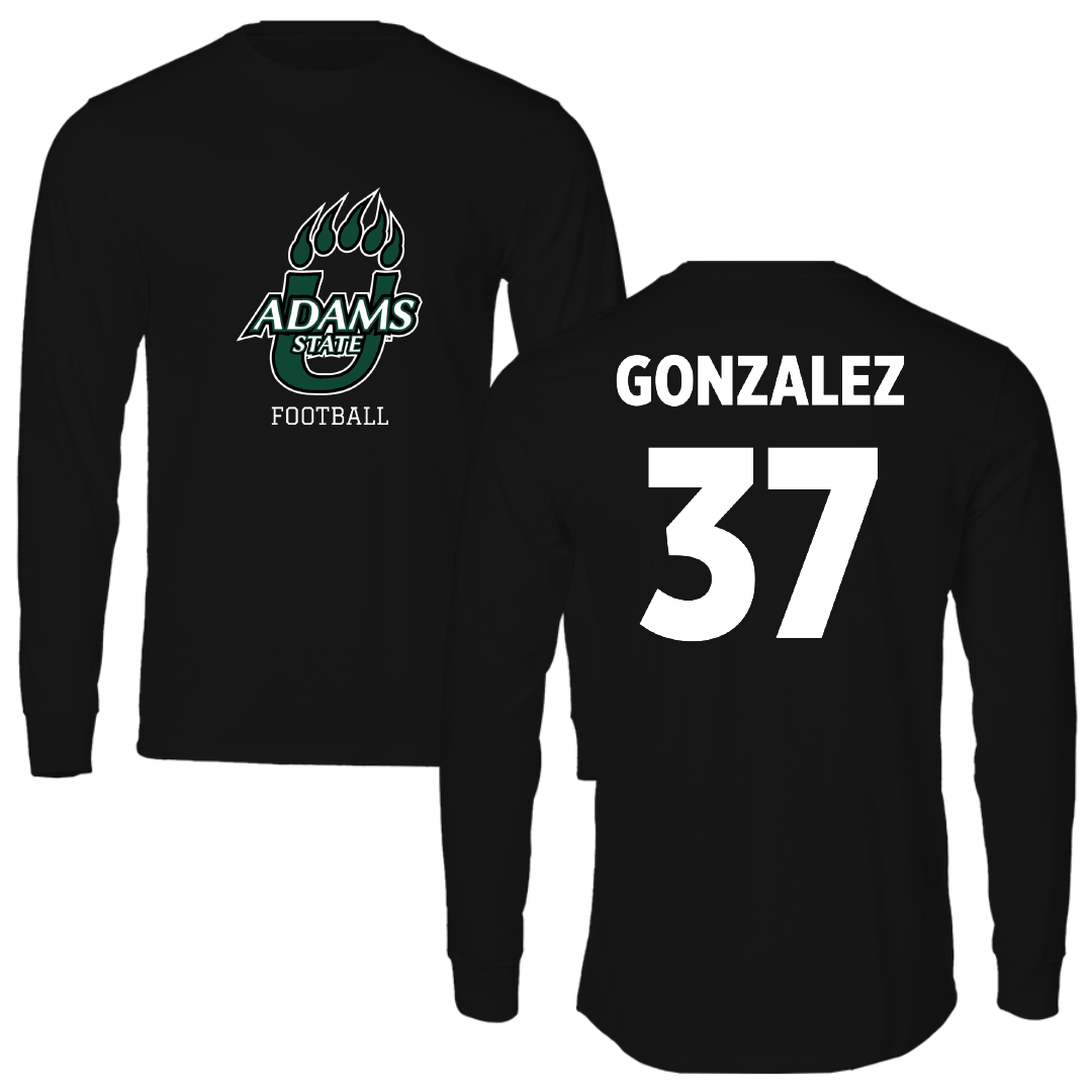 Adams State University Football Black State Performance Long Sleeve - #37 Andres Gonzalez