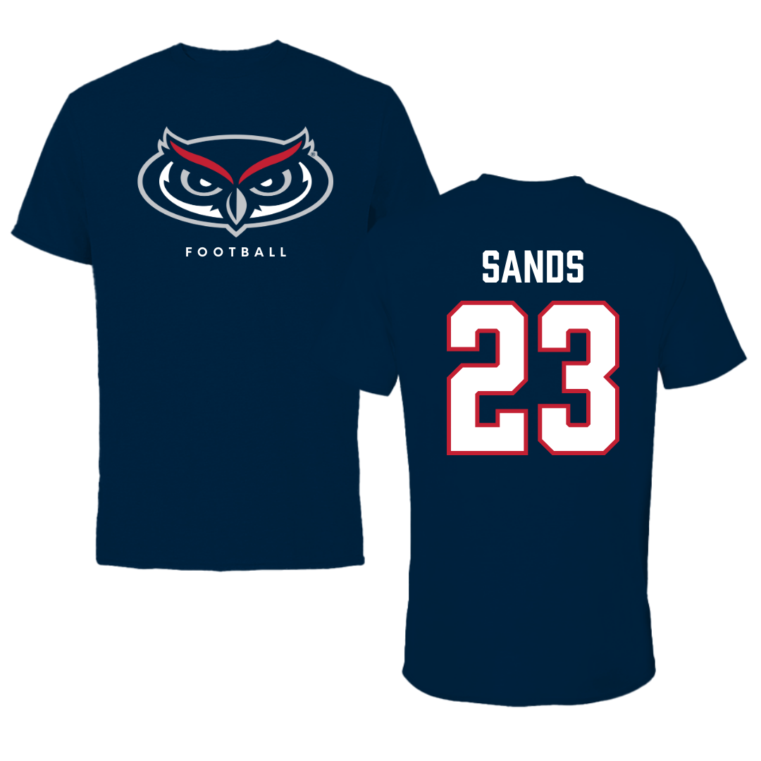 Florida Atlantic University Football Navy Mascot Performance Tee - #23 Gemari Sands