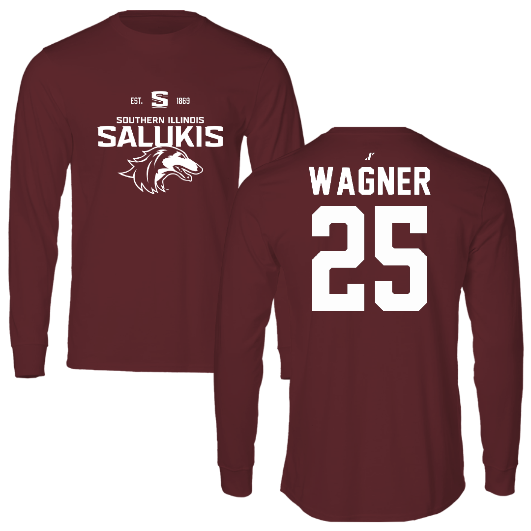 Southern Illinois University at Carbondale Football Maroon General Performance Long Sleeve - #25 Kayleb Wagner