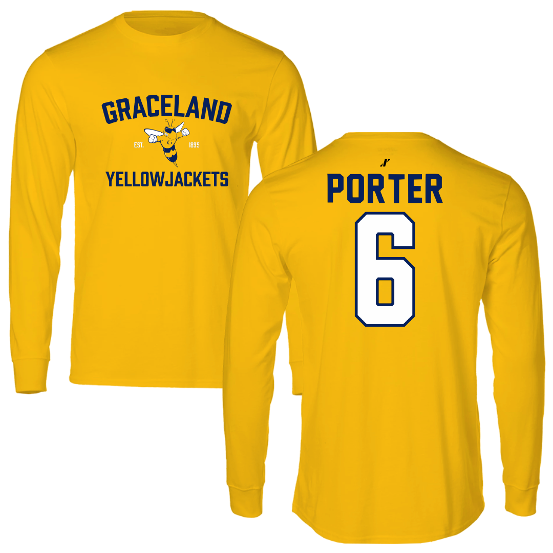 Graceland University Soccer Gold General Long Sleeve - #6 Lucas Porter