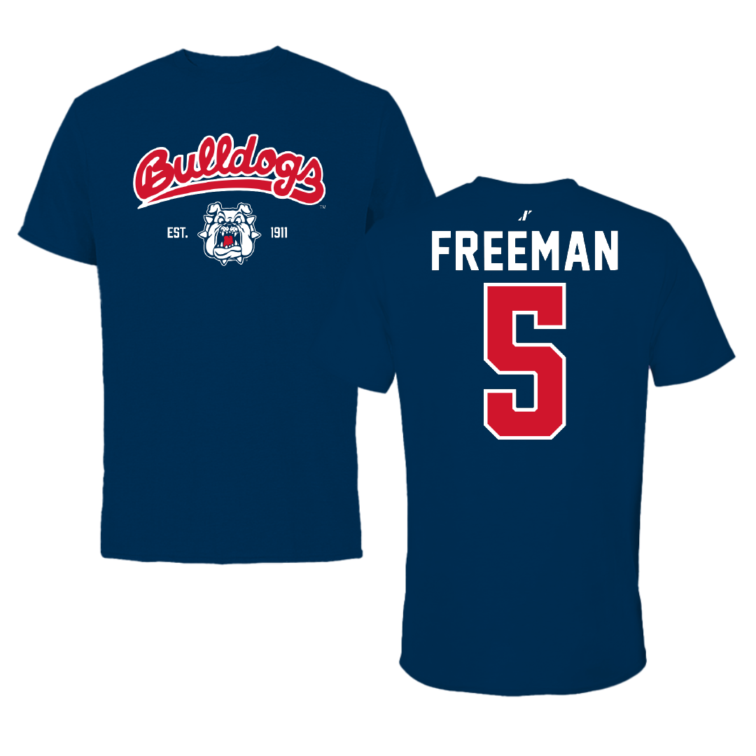 Fresno State University Football Navy General Tee - #5 Josiah Freeman