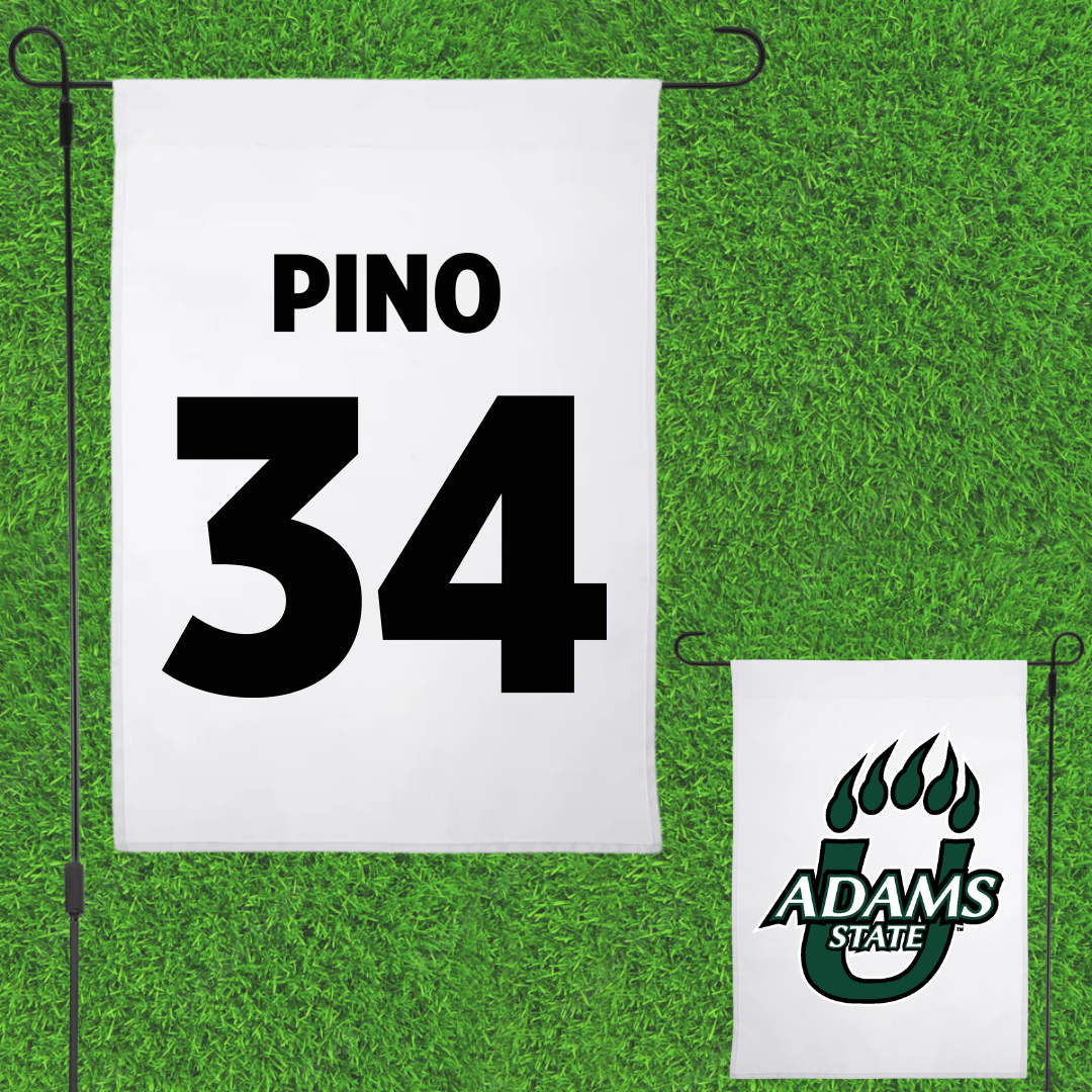 Adams State University Baseball White Garden Flag - #34 CJ Pino