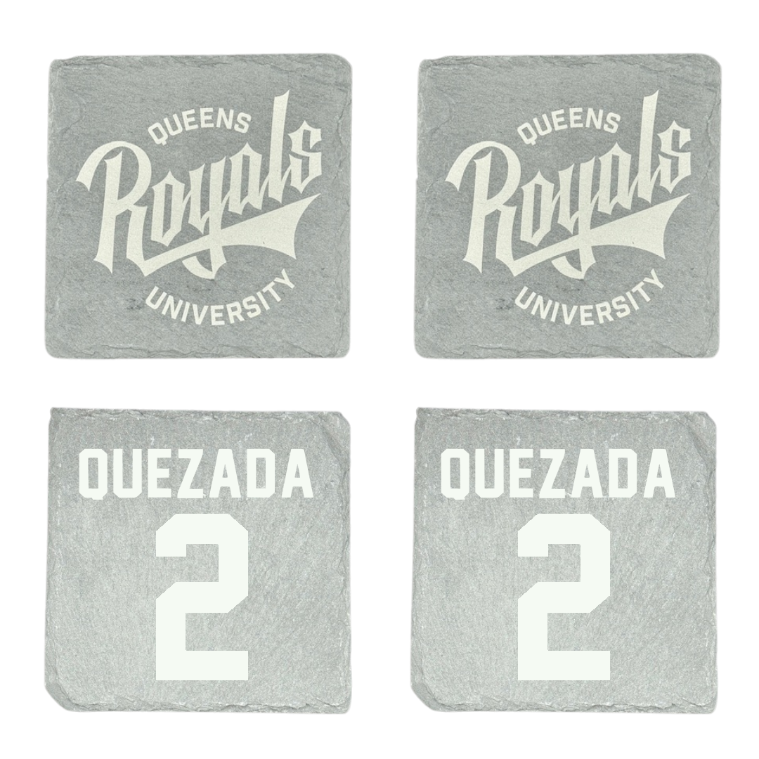 Queens University of Charlotte Baseball Stone Coaster (4 Pack)  - #2 Adrian Quezada