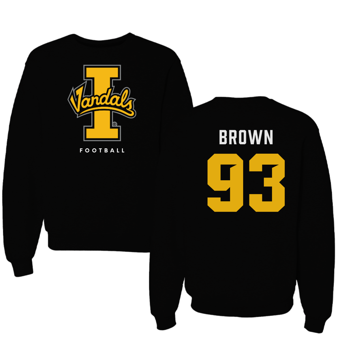 University of Idaho Football Black Crewneck - #93 Sam Brown