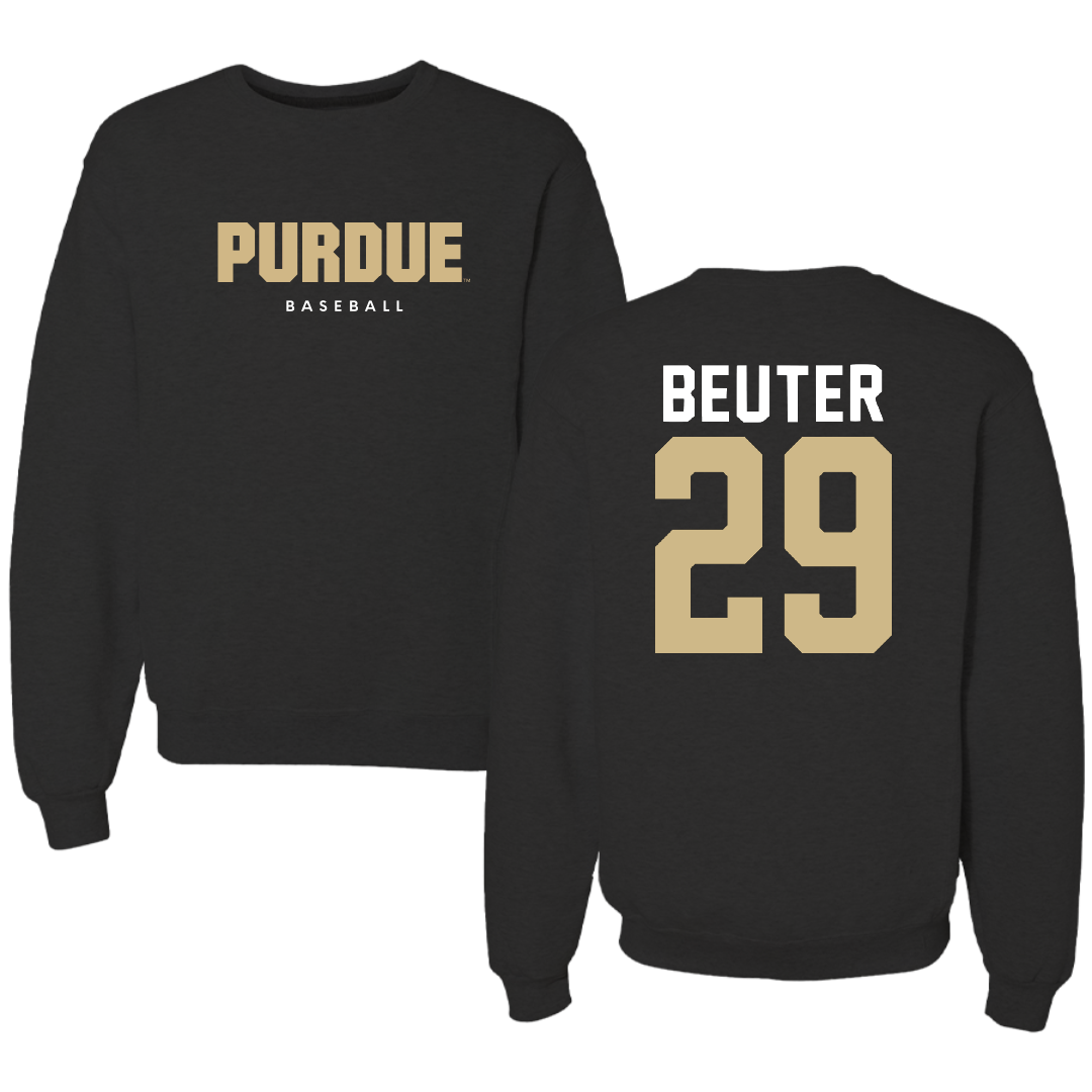 Purdue University Baseball Black Crewneck - #29 Gavin Beuter