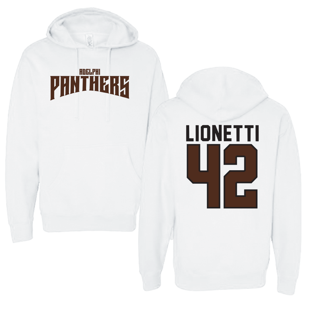 Adelphi University Lacrosse White Classic Hoodie - #42 Sonny Lionetti