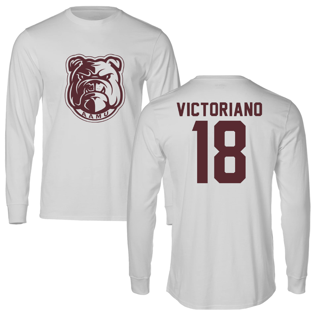 Alabama A&M University Baseball Light Gray Performance Long Sleeve - #18 Elvis Victoriano