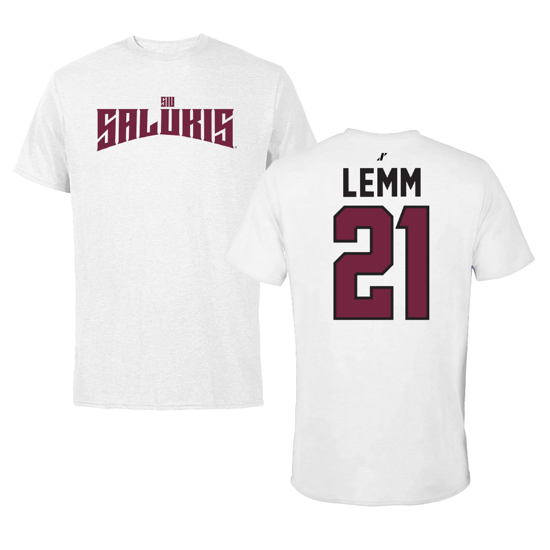 Southern Illinois University at Carbondale Baseball White Classic Tee - #21 John Lemm