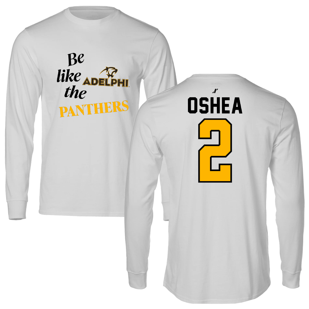 Adelphi University Lacrosse Light Gray Be Like Us Performance Long Sleeve - #2 Nick OShea