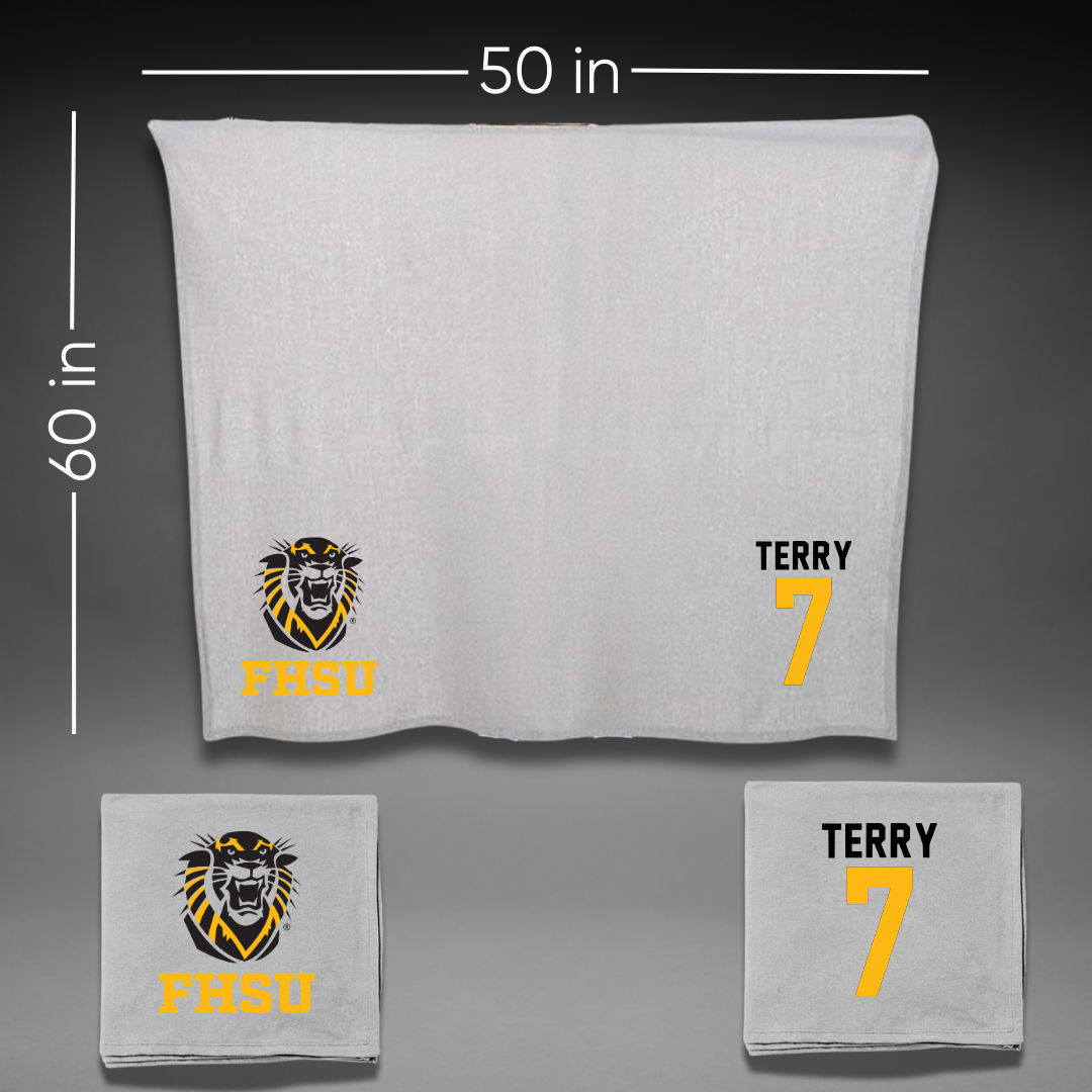 Fort Hays State University Football Gray Blanket - #7 Parrish Terry