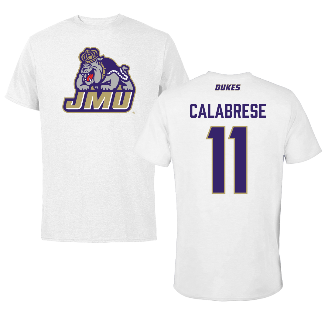 James Madison University Baseball White Tee - #11 Coleman Calabrese