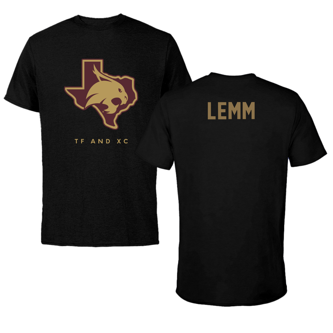 Texas State University TF and XC Black Performance Tee - Kendall Lemm