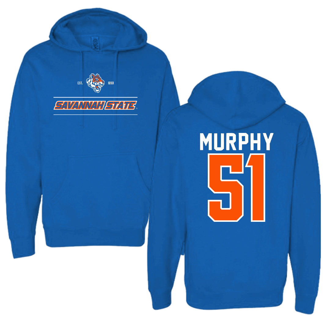 Savannah State University Football Blue General Hoodie - #51 Kahleem Murphy